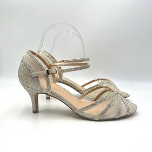 Paradox London Pink Womens Size 8 Sonya Champagne Gold Dress Sandals Heels Shoes